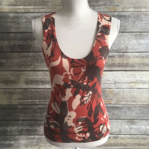 TSE Cashmere Floral Sleeveless Top